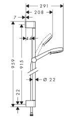 26657400 Душевой набор Crometta 100 Vario Unica Set 0,90 м, ½’