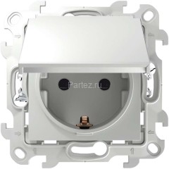 Розетка 1-м СП Simon24 Push&amp;Go 16А IP44 2P+E механизм бел. Simon 2420448-030