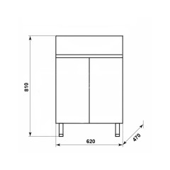 Комплект тумба Стиль Stella 60Н 620х810х470 Дуб дымчатый/Белый, под раковину Leon 7506-60 (CS0007645