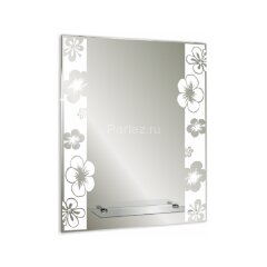 Зеркало LORANTO Флора 535х685, пескоструйный рисунок