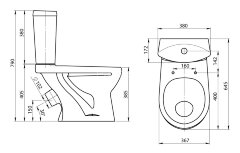 Унитаз-компакт Santeri Ультра напольный, с сидением стандарт (1.P401.3.S00.00B.F)