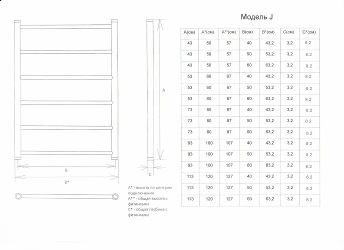 Полотенцесушитель электрический ДВИН J Electro лесенка 80/50, ТЭН справа, полированный (462708590288