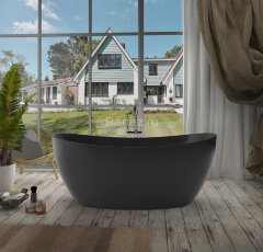 Ванна акриловая Azario GLASGOW 1700х800х665, свободностоящая, в комплекте с сифоном и металлической 