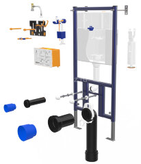 Промо-сет, состоящий из инсталляции Loranto, кнопки для инсталляции круглой белой, подвесного унитаз