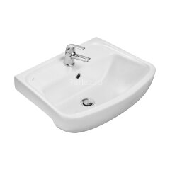 Раковина подвесная Santek "Лонги-55" 550х420х195 фарфор, 1 отверстие под смеситель, белая (1.WH50.1.