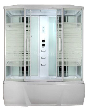 Душевая кабина Loranto с тропическим душем CS 77-4 150x85x215 см белая дверь раздвижная