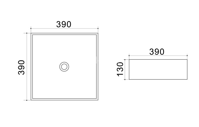 Раковина Azario 39х39х13 накладная, белая (AZ41120)