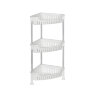 Этажерка угловая Fixsen Grampus трёхэтажная, пластик, белая (GR-7293)