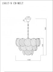 Подвесная люстра iLamp 15617-9 CR+MULT