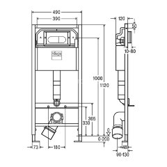 Сет для унитаза Viega Prevista Dry Visign for Life 6, с белой кнопкой