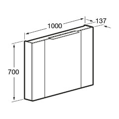 Зеркало-шкаф Roca Oleta 100 с подсветкой, капучино матовый (A857648515)