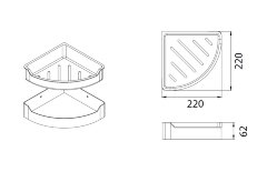 Полка угловая Fixsen Hotel одноэтажная, хром (FX-31003D)