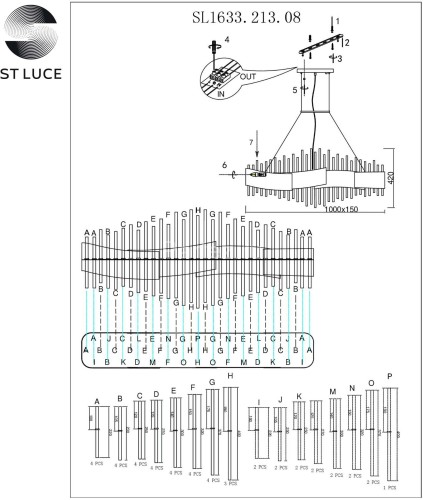 Потолочная люстра ST Luce SL1633.213.08