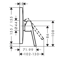 71267000 Logis Loop Смеситель для душа, однорычажный, СМ
