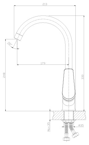 Смеситель для кухни Lemark S35-23 granit