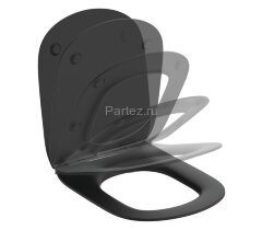 Промо-комплект: Унитаз с инсталляцией Ideal Standard Tesi с сиденьем Микролифт, черный шелк (T3868V1