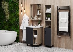 Пенал напольный OnikaТимбер 30.01 Серый мат./Дуб сонома (403067)