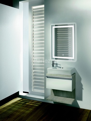 Зеркало AZARIO РИГА-3 600х800 c подсветкой и диммером, сенсорный выключатель + подогрев + часы (ФР-0