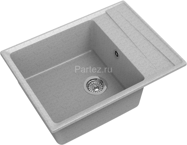 Кухонная мойка GRANFEST LEVEL 660L 660х500 1-чаша+крыло, серый