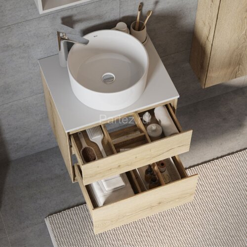 Тумба под раковину Aquaton Либерти 75, 2 ящика, дуб эльвезия (1A279501LYC70)