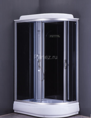 Душевая кабина LORANTO 120х80х215 левосторонняя, поддон 20 см, прозрачное стекло 4 мм, черная (CS-66120-20 L G)