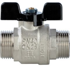 Кран шаровой полнопроходной НР/НР бабочка 1" Stout