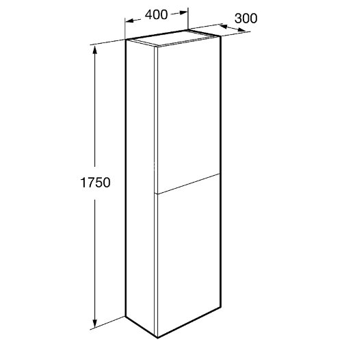 Шкаф - колонна Roca Ona 1750 подвесной, светлый дуб (A857635512)