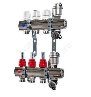 Коллекторная группа НЕРЖ. с расходомерами в сборе 1"х2х3/4"EK VALTEC