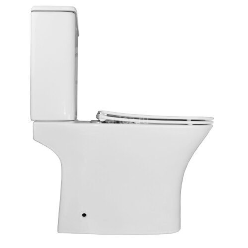 Унитаз напольный Azario FRETTA SQUARE 650х340х770 безободковый с бачком и сиденьем микролифт (AZ-121