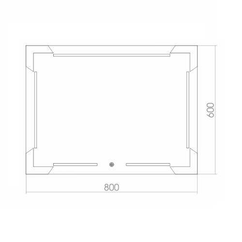 Зеркало AZARIO Крокус 800х600, LED-подсветка с диммером, сенсорный выключатель (ФР-00001350)