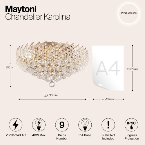 Потолочная люстра Maytoni DIA120-09-G