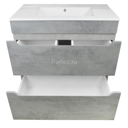 Комплект тумба Loranto Florena 80 810х470х810 напольная, с раковиной Azario Leon, светлый бетон (CS0