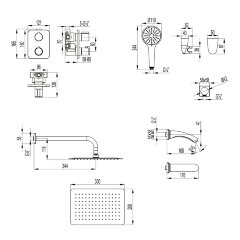 Смеситель Lemark Bronx LM3742GM для ванны и душа термостатический, встраиваемый